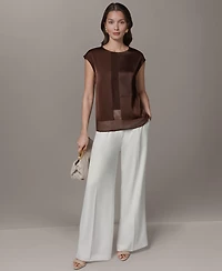 Donna Karan New York Petite Crewneck Sleeveless Blouse