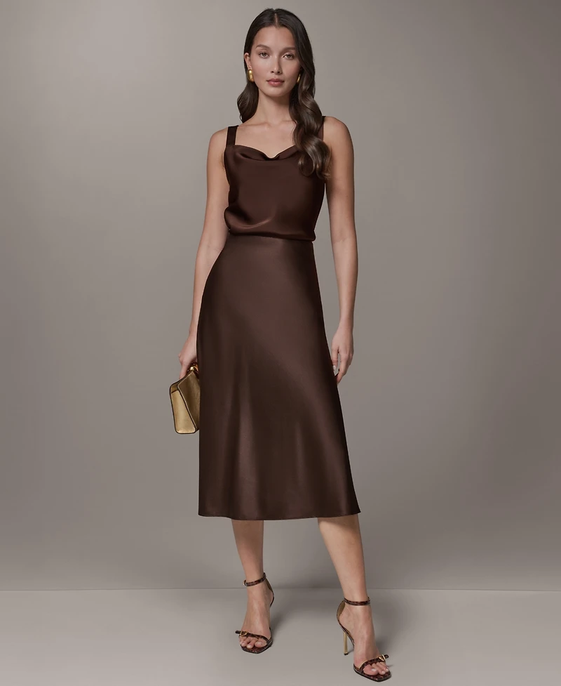 Donna Karan New York Petite A-Line Midi Skirt