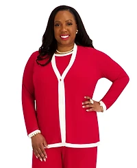 Kasper Women's V-Neck Button-Front Cardigan