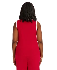 Kasper Women's Crewneck Sleeveless Blouse