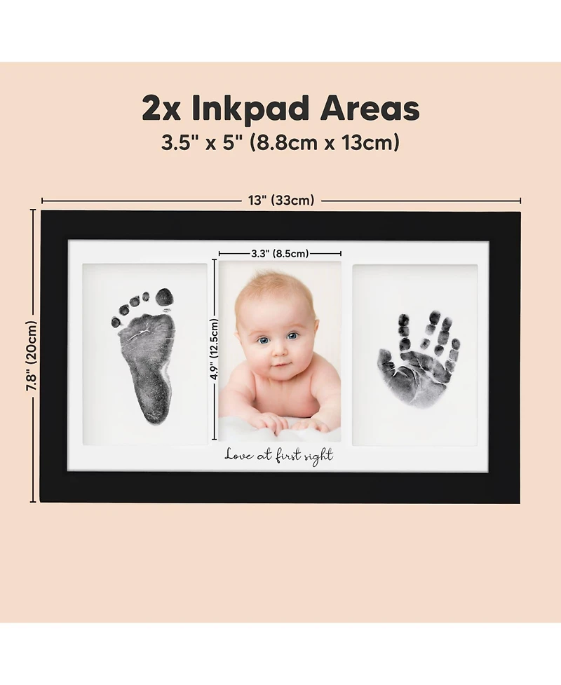 Inkless Baby Hand And Footprint Kit Frame, Mess Free Picture Frame for Newborn