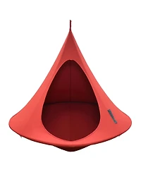 Vivere Double Cacoon Hanging Chair Indoor/Outdoor Polyester Canvas Hammock, Red
