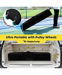 Happy Jump 8x11 Ft Professional Adjustable Volleyball Training Equipment, 3 Height Levels (6.5-8 Ft) Includes Volleyball for Indoor/Outdoor Training