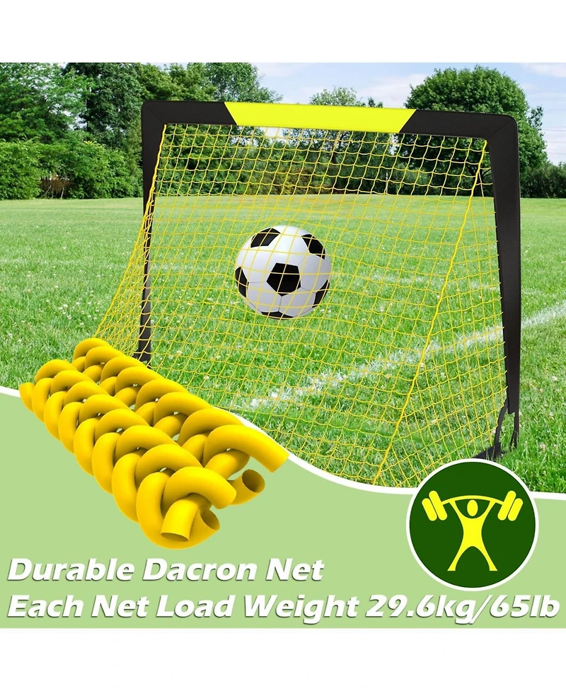Happy Jump 7x5 Ft and 5x3.6 Ft Portable Soccer Goal for Youth Players Ages 6-14, Large-Frame Design Built for Long-Term Development, Easy Setup