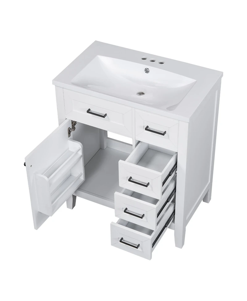 Casainc 30" Bathroom Vanity with Sink Combo, Bathroom Storage Cabinet with Drawers, Solid Frame and Mdf Board