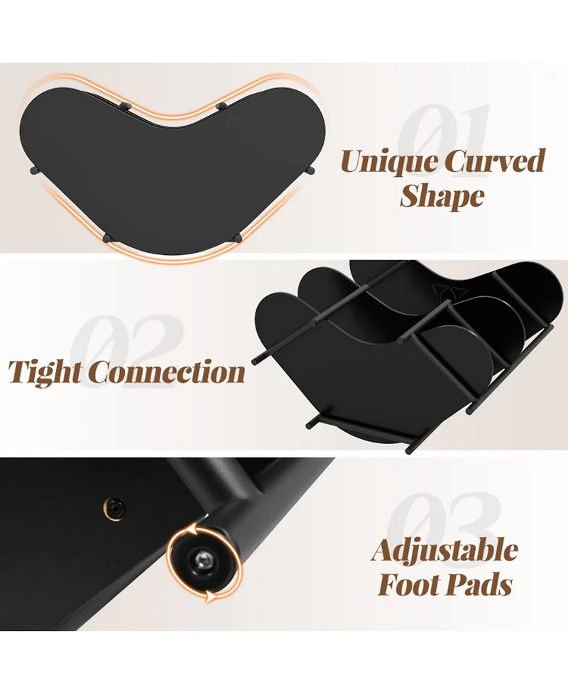 Gouun 3-Tier Liquor Bar Table with Stemware Racks and Storage Shelves