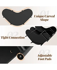 Gouun 3-Tier Liquor Bar Table with Stemware Racks and Storage Shelves