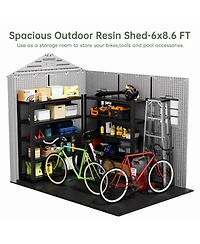 Decksplore 6.2 Ft. W X 8.6 Ft. D Durable Resin Outdoor Storage Shed With Floor And Double Doors