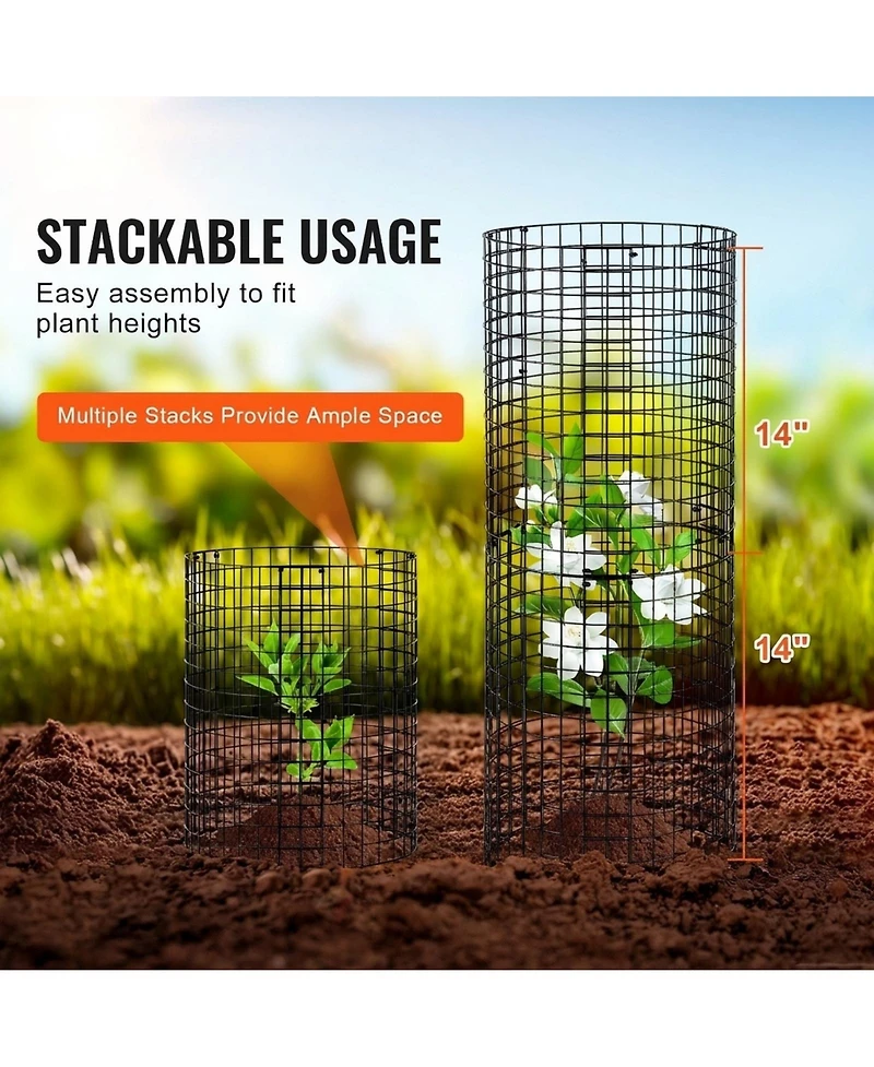 Sugift Plant Protector, 6 Pack, Chicken Wire Cages for Outdoor Plants, 12.6" Dia