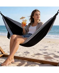 gaomon Durable Camping Hammock - 500lbs Portable Nylon Chair Double with Tree Straps for Travel, Backpacking