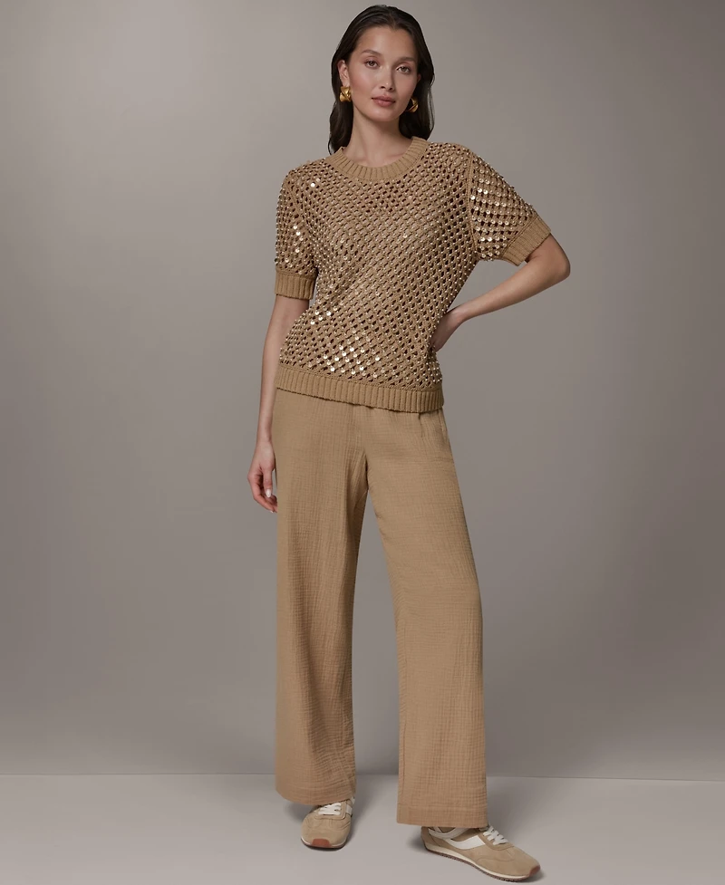 Donna Karan Weekend Women's Needle Stitch Crewneck Sweater