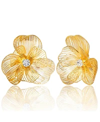 Jessica Simpson Textured Petal Flower Stud Earrings