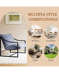 gaomon Sling Accent Chair with Removable Cushion, Modern Lounge for Living Room, Bedroom, Patio, Easy Assembly