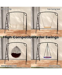 Gouun Heavy-Duty Metal A-Frame Swing Stand with 660 lbs Capacity and Dual Hanging Rings