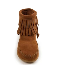 Minnetonka Little and Big Girls Double Fringe Side Zip Boot