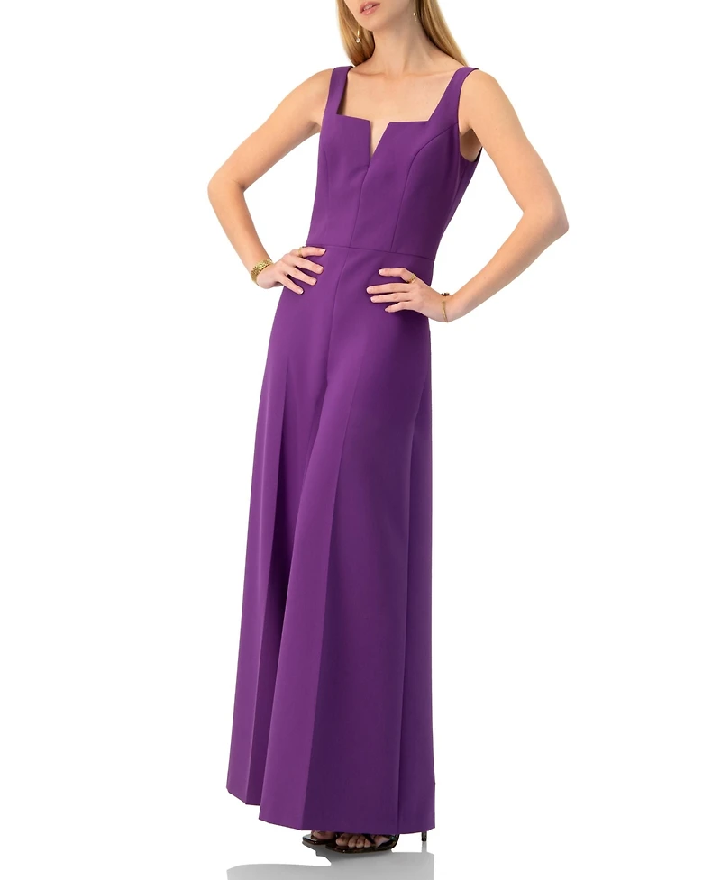 Ivonne Women's Wide-Leg Jumpsuit with Classic Strap and Squared Neck