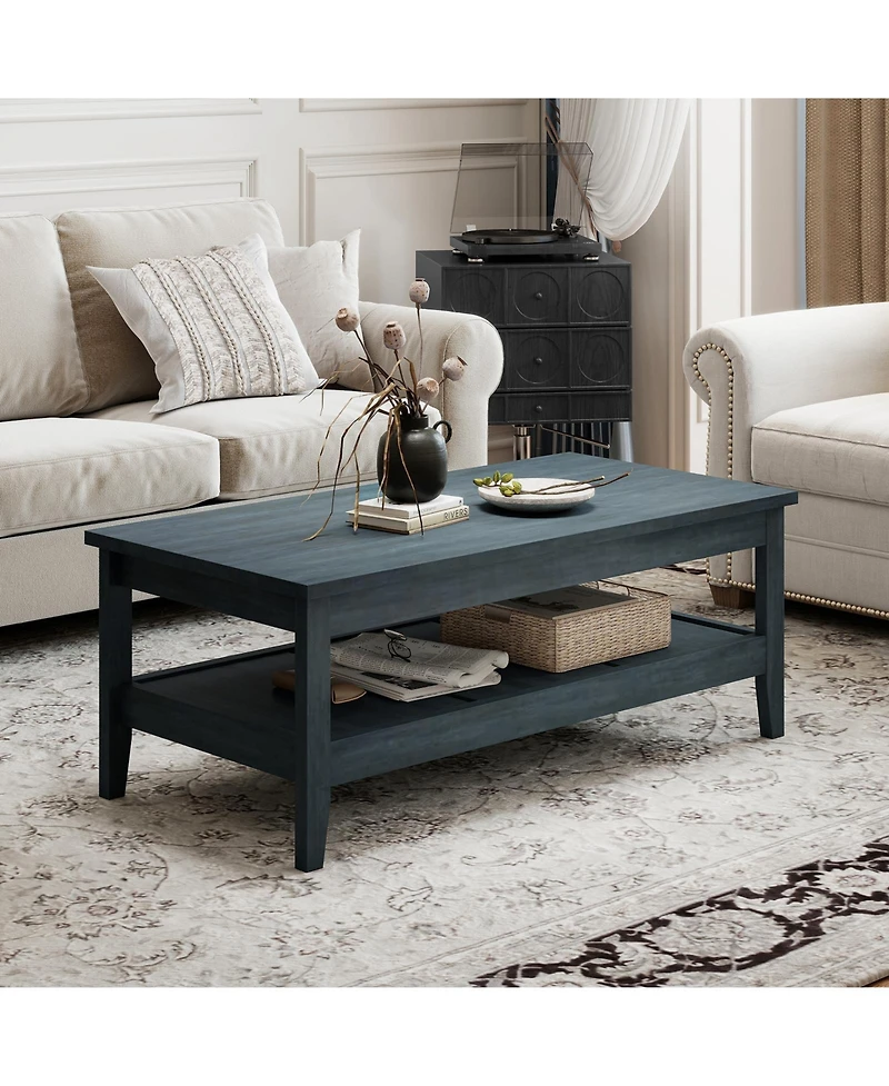 Slickblue Farmhouse Coffee Table Thick Tabletop