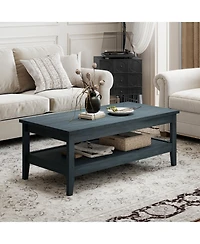 Slickblue Farmhouse Coffee Table Thick Tabletop