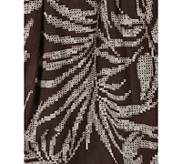 Donna Karan New York Women's Printed Square Neck Midi Dress