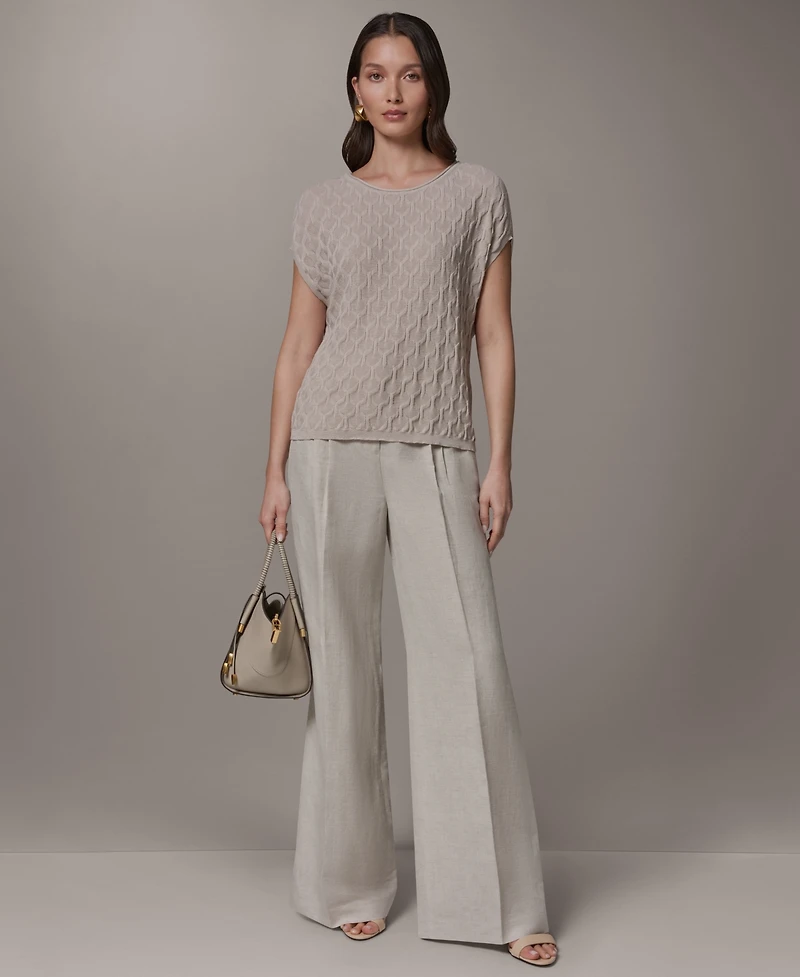 Donna Karan New York Women's Short-Sleeve Scoop Neck Sweater