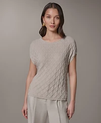 Donna Karan New York Women's Short-Sleeve Scoop Neck Sweater