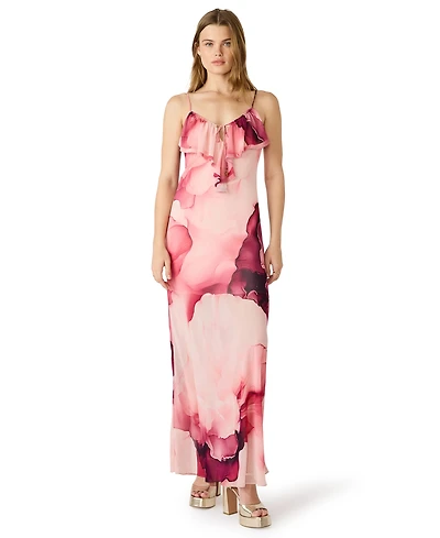 Bb Dakota Women's Printed V-Neck Maxi Dress