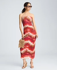 Kenneth Cole Women's Strapless Ruched Midi Dress