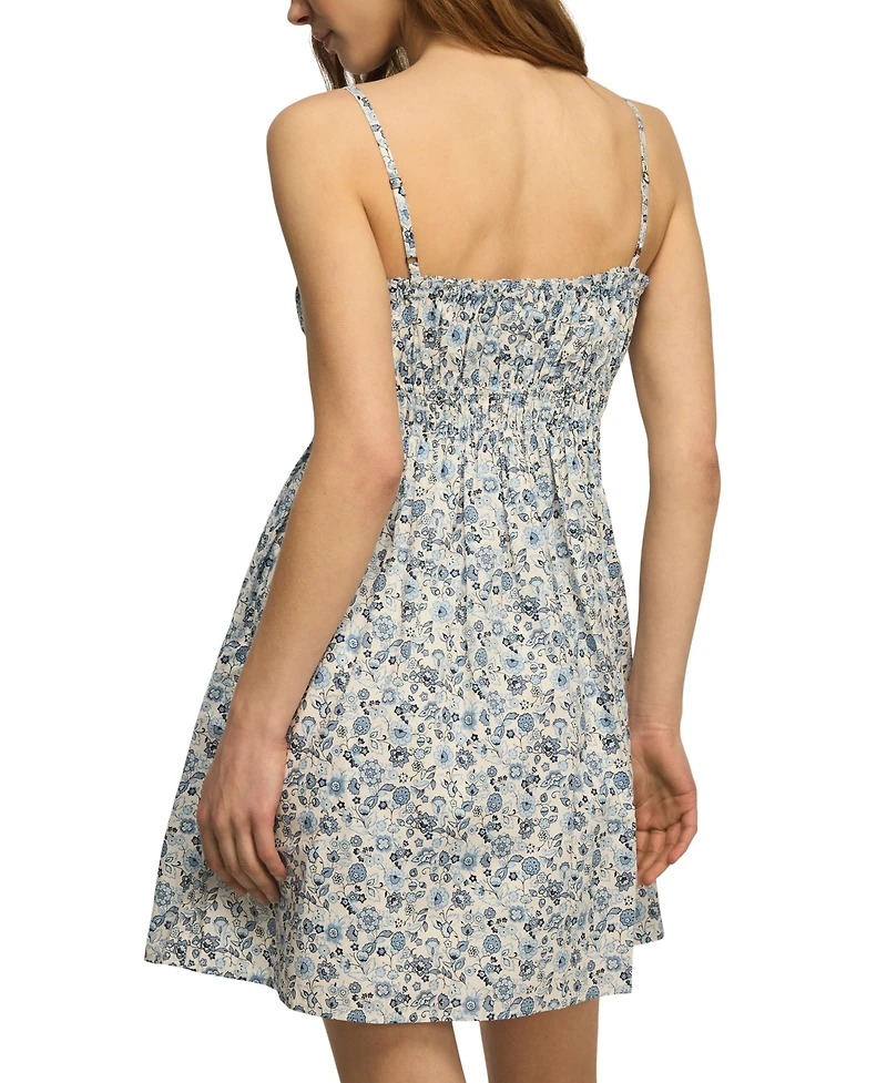 Lucky Brand Women's Floral Sweetheart Neck Mini Dress