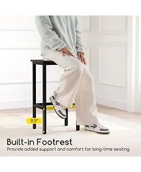 Gouun Industrial 3-Piece Counter-Height Bar Table Set with 2 Stools