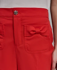 Karl Lagerfeld Paris Women's Straight Bow Pocket Pants