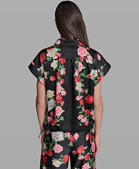 Karl Lagerfeld Paris Women's Printed Short-Sleeve Top