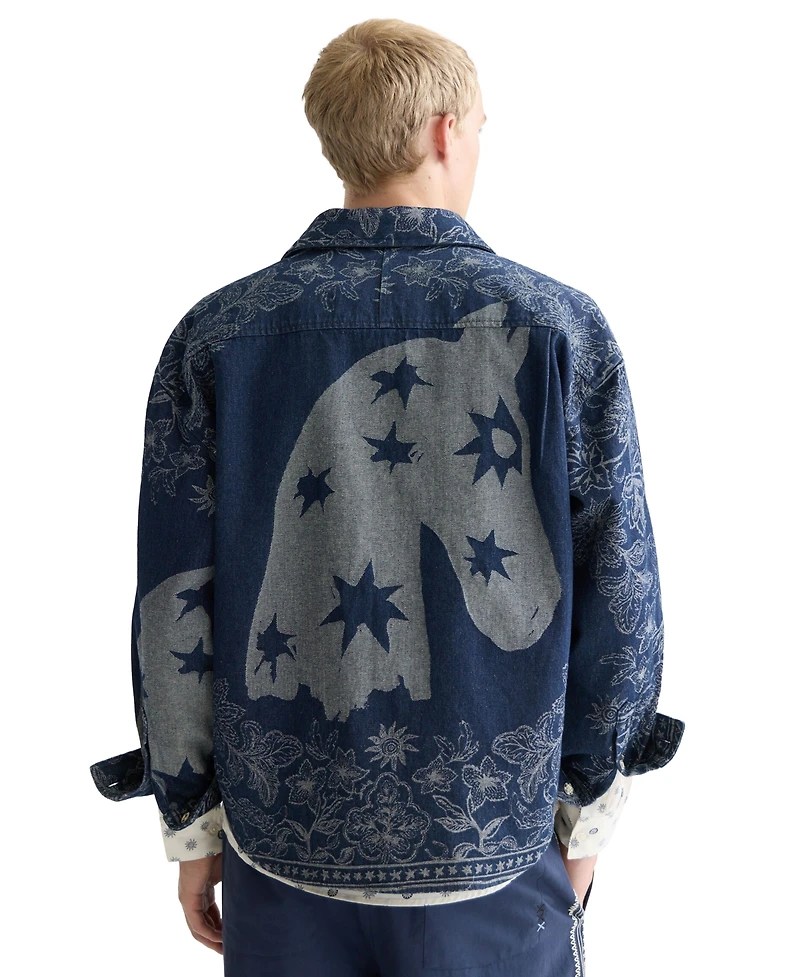 Scotch & Soda Men's Long-Sleeve Jacquard Overshirt