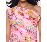 Alex & Sophia Juniors' Printed One-Shoulder Mini Dress