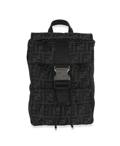 Pre-Owned Fendi Black Zucca Canvas Small Fendiness Crossbody Bag