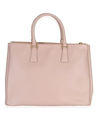 Pre-Owned Prada Pink Saffiano Galleria Lux Medium Double Zip Tote