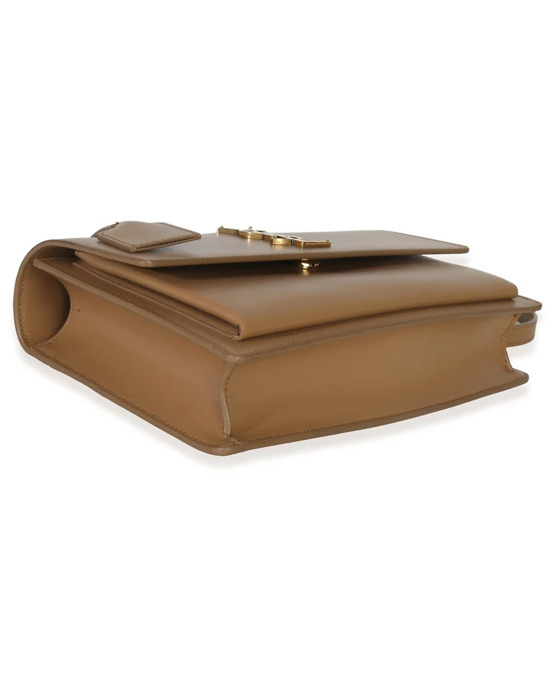 Pre-Owned Saint Laurent Natural Tan Smooth Calfskin Medium Monogram Sunset Satchel