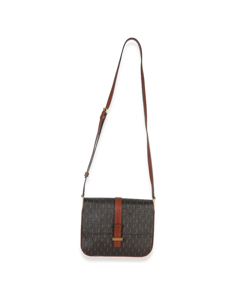 Pre-Owned Saint Laurent Brown Canvas Le Monogramme Small Sac Besace Shoulder Bag