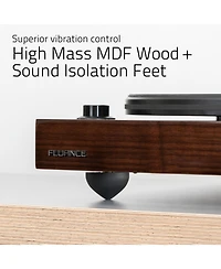 Fluance RT84 Reference High Fidelity Vinyl Turntable Record Player with Ortofon 2M Blue Cartridge, Speed Control Motor, Mass Mdf Wood Plinth, Vib