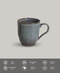 Porto Brasil Stoneware Coffee Mugs, Set of 4