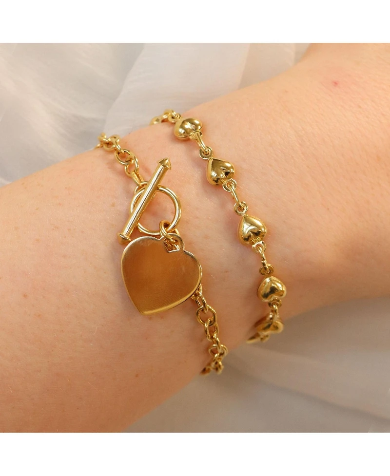 The Lovery 14K Gold-Plated Sterling Silver Heart Toggle Bracelet