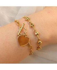 The Lovery 14K Gold-Plated Sterling Silver Heart Toggle Bracelet