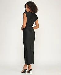 Katia Rae Juniors' Plunging Neck Bodycon Midi Dress