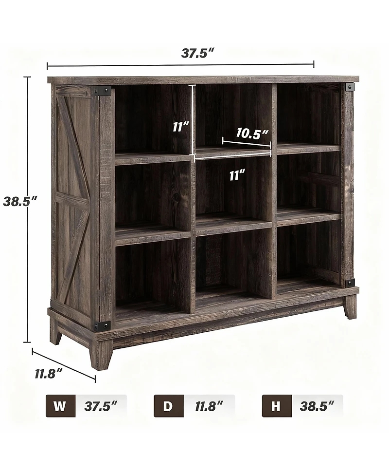 Yigii 9 Cube Storage Organizer - Farmhouse Modern Design for Home Office,Easy Assembly