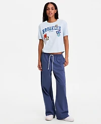 Rebellious One Juniors' Brookyln Patch Graphic Short-Sleeve Tee