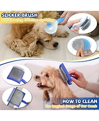 Aronkl 8pcs Pet Grooming Bath Kit with Slicker Brush Deshedding Rake Towel Gloves Combs Scrubber for Dogs Cats Rabbits