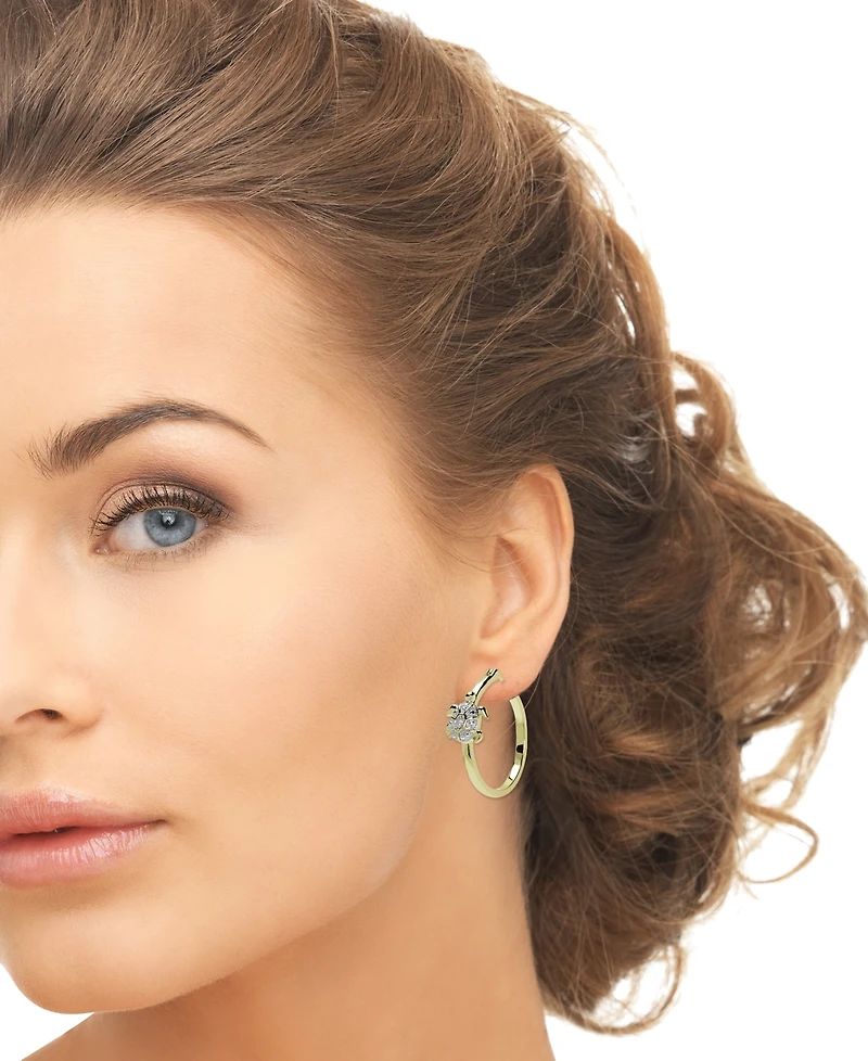 Macy's Diamond Accent 0.01 ct. t. w. Turtle Hoop Earrings