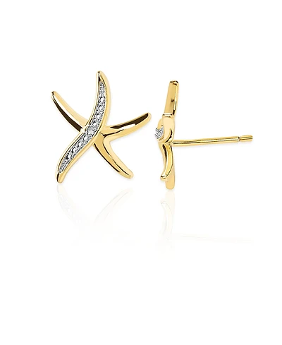 Macy's Diamond Accent 0.01 ct. t. w. Starfish Stud Earrings