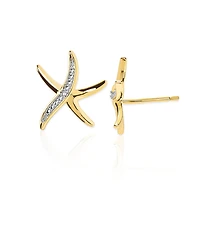 Macy's Diamond Accent 0.01 ct. t. w. Starfish Stud Earrings