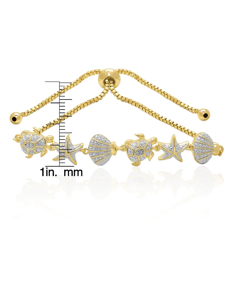 Macy's Diamond Accent 0.005 ct. t. w. Sealife Adjustable Bolo Bracelet