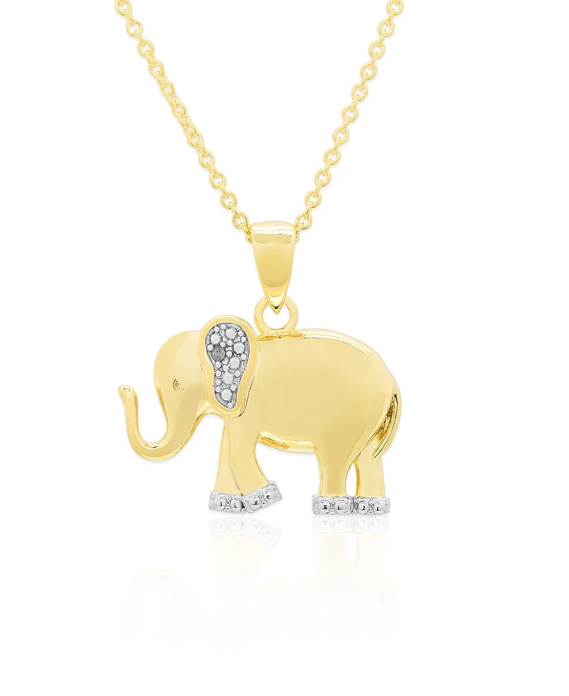Macy's Diamond Accent 0.005 ct. t. w. Elephant Pendant, 18'' Necklace